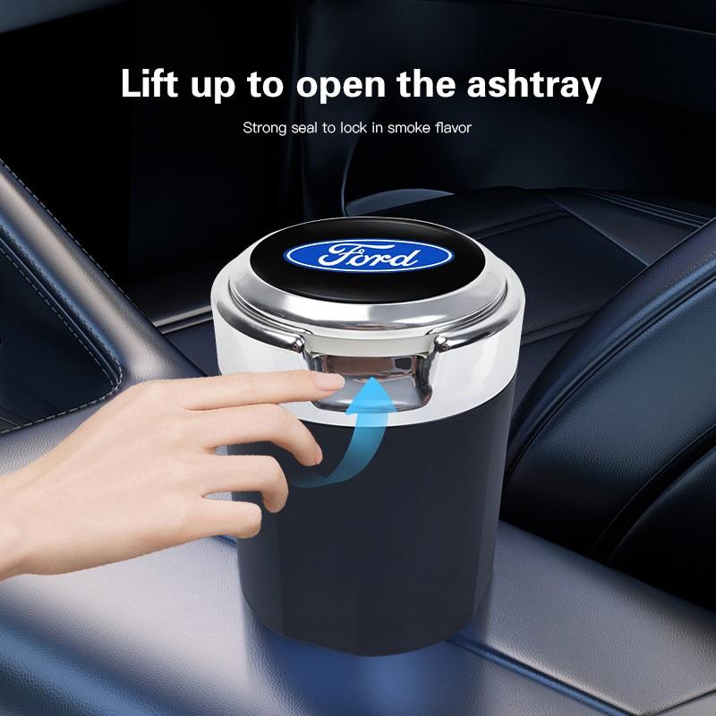 Suede Car Interior Ashtray Portable Garbage Box Storage Barrel For Ford Focus 2 3 Mondeo Kuga Fiesta MK7 Escort Edge C-Max Fiest