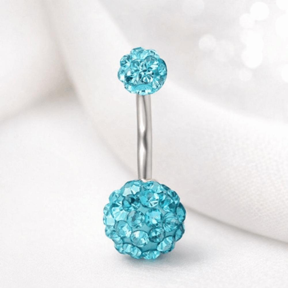 Edelstahl Bauchnabelpiercing mit Edelstein Eleganter Glänzender Körperschmuck Zubehör