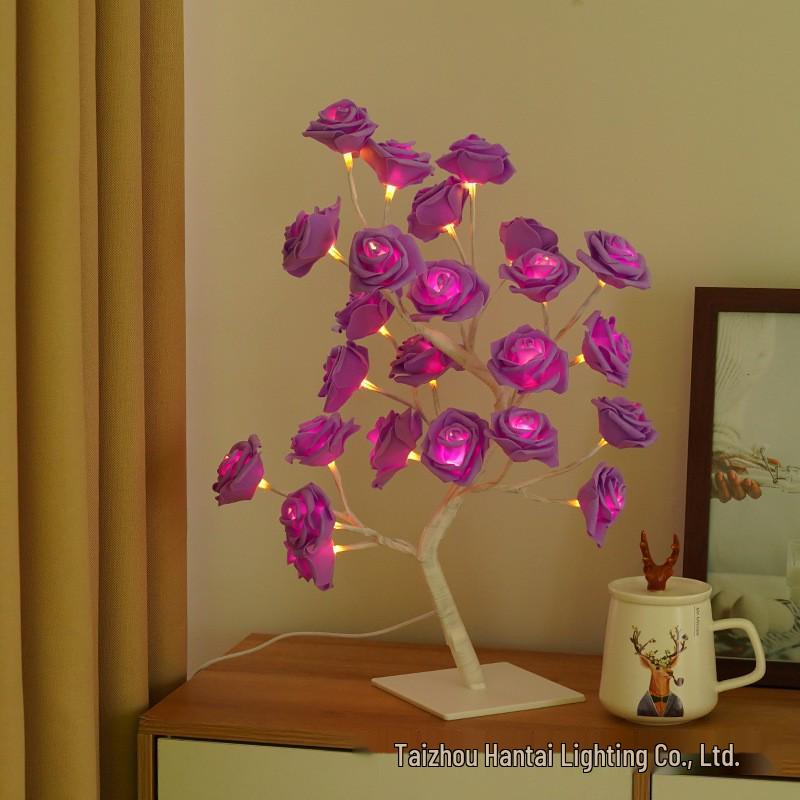 USB LED Rose Tree with Removable Base - Christmas Light & Night Decor