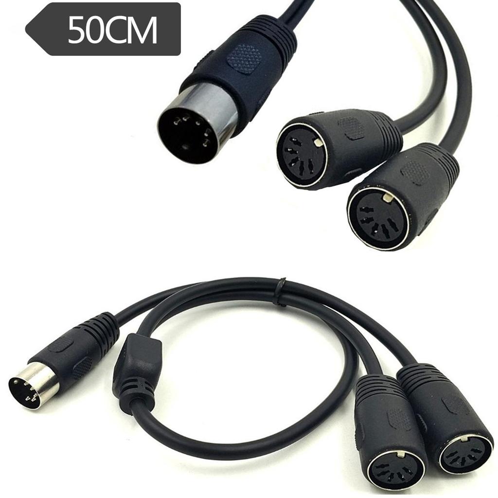 Audio Splitter Cable 5 Pin DIN Male to Dual Female High Transmission Audio Splitter Cable for Synthesizer Organ Electric Piano Midi Guitar