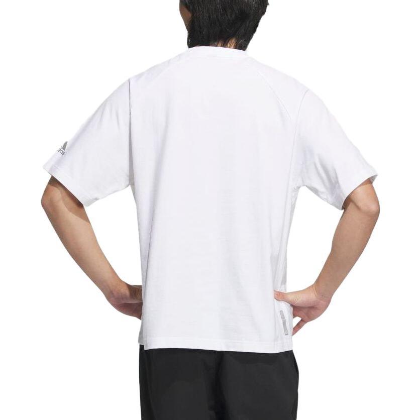 adidas T Shirts Men's White Crew Neck Moderate Straight Fit IA9430