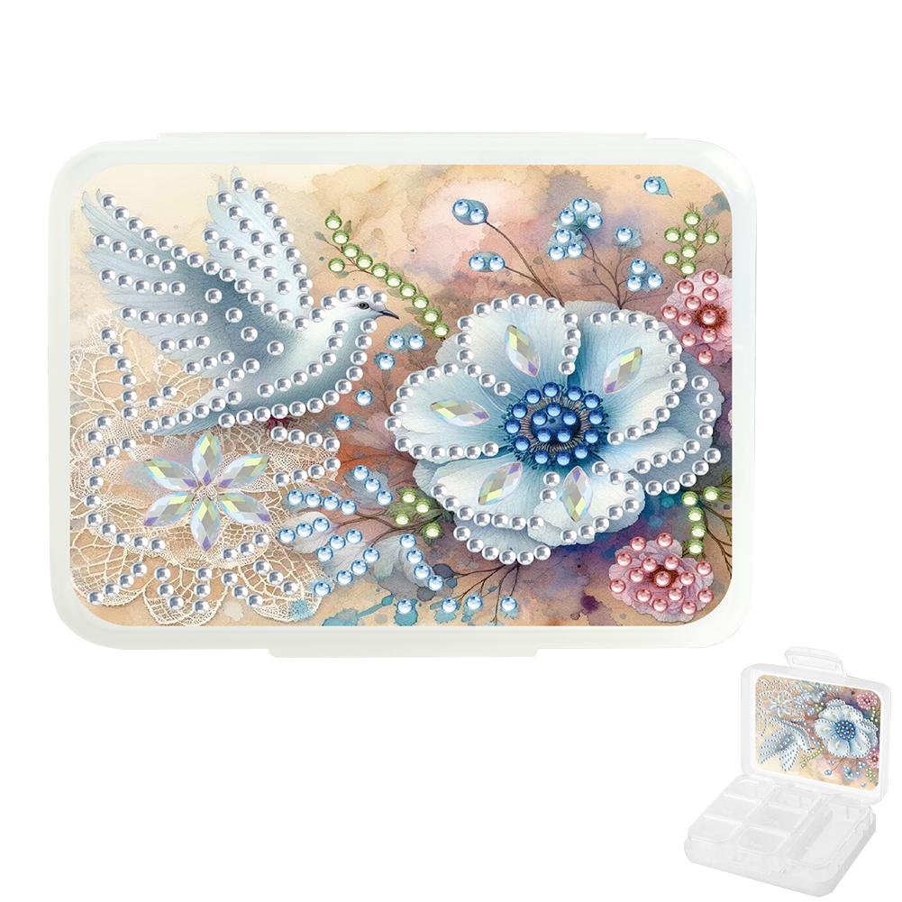Diamond Art Pill Box Mini Travel Portable Storage Box Rectangular Medicine Box Diamond Painting DIY Blingbling Pill Case Pastill