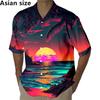 2026 Herrenhemden 3D-Druck Meeresküste Kokosnussdruck Kurzarm Hemd mit Knöpfen Sommer Mode Lässig Urlaubs Bluse Für Unisex Oberteile