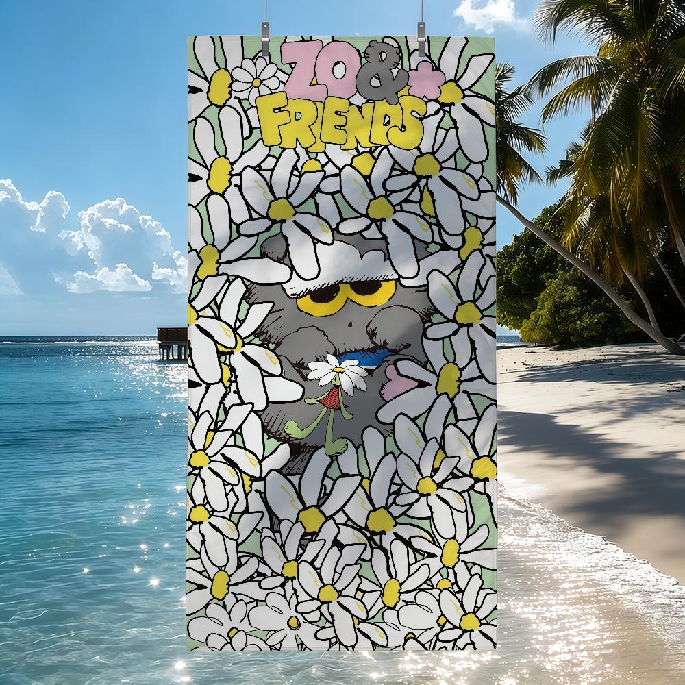 Cloud Cat Z-ZOA F-FRIENDS Towel Quick Drying Beach Towels Are Suitable For Swimming Pools Camping Yoga And The Gym