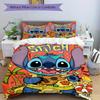 3pcs Stitch Printed Bedding Set, Breathable And Soft, Machine Washable, Christmas Gift, Suitable for Bedroom Decoration, 096