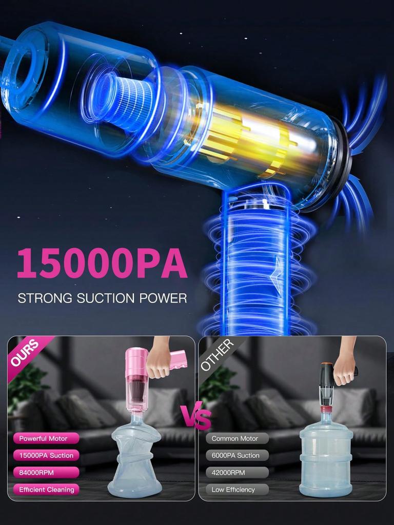 Portable Wireless Vacuum Cleaner Suction Head Car Home Handheld Cleaning Dust Blowing Vacuum Cleaner