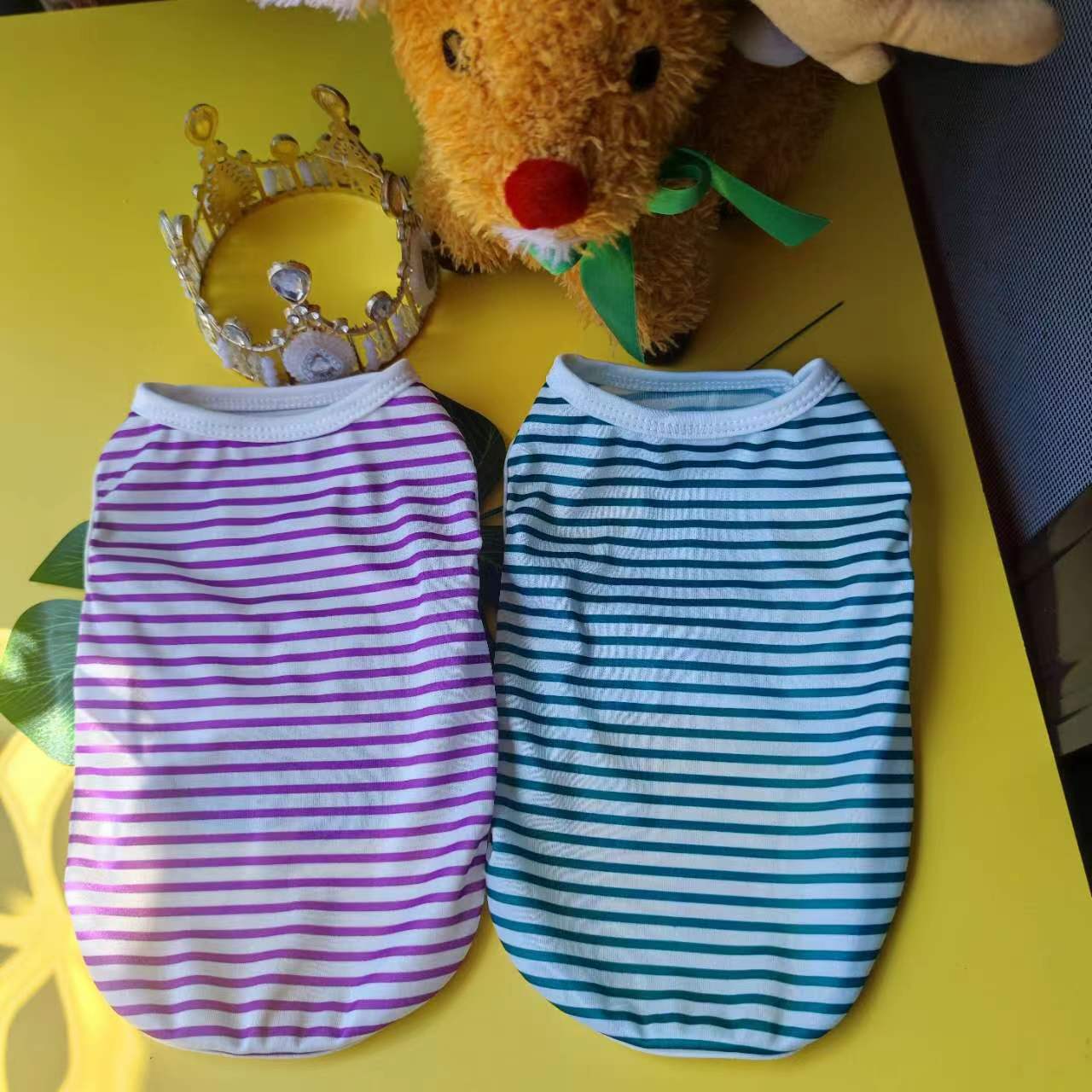 

Dog clothes new striped vest spring summer autumn new cat small medium and large dog teddy XXL