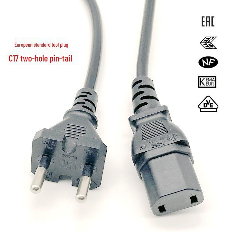 European Standard 16A VDE C17 Medical Instrument Two-Pin Power Cord Plug