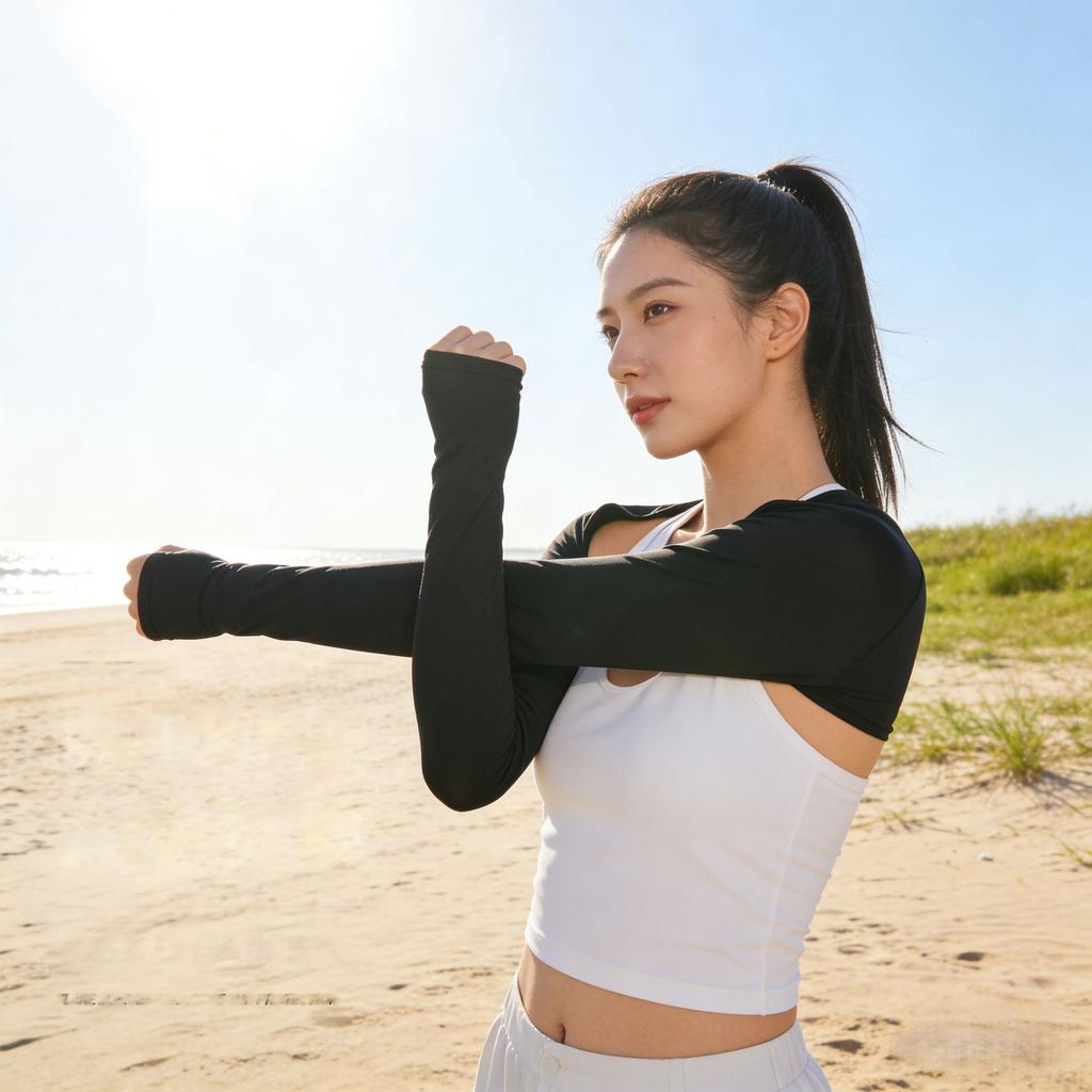 UV Protection Shrug Cooling Cycling Shawl Sun Cover Golf Stretch Breathable Casual Wear Summer Thumb Hole Driving Arm Sleeve