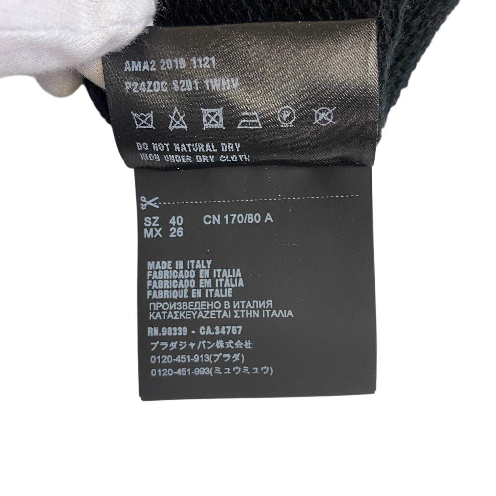 Prada Sweater Heart Wool Knit Black Wool Women Used