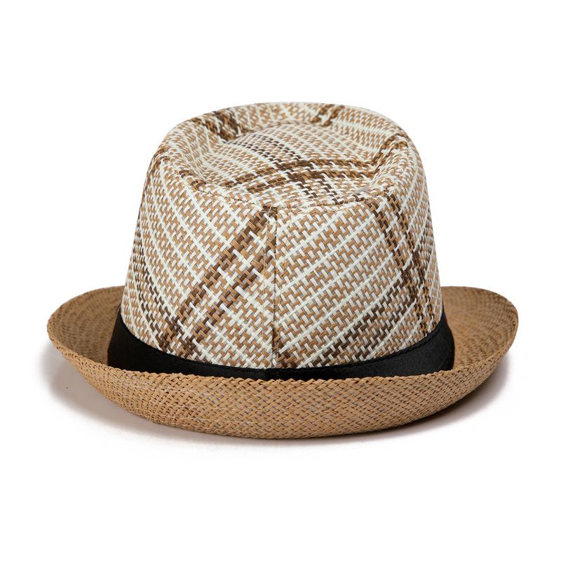 Summer Men'S Hat Jazz Hat Shade Men'S Straw Hat In The Elderly Sun Protection Hat Beach Hat British Top Hat