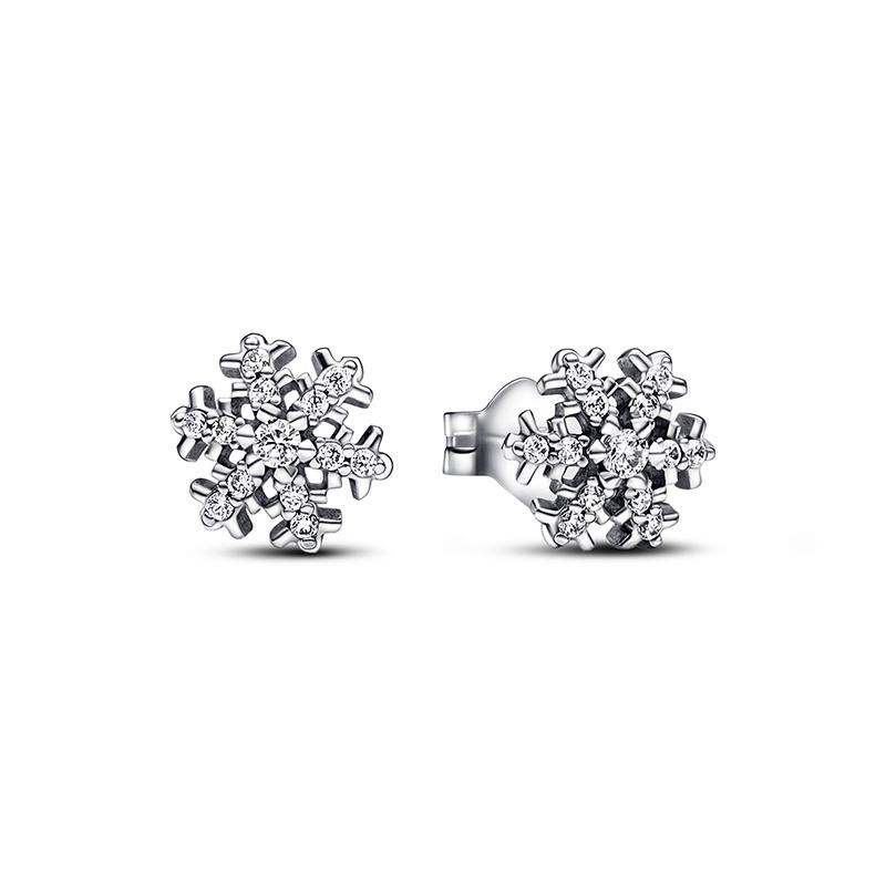 Pandora Snowflake Stud Earrings 925 Silver Women earrings 292370C01 Box