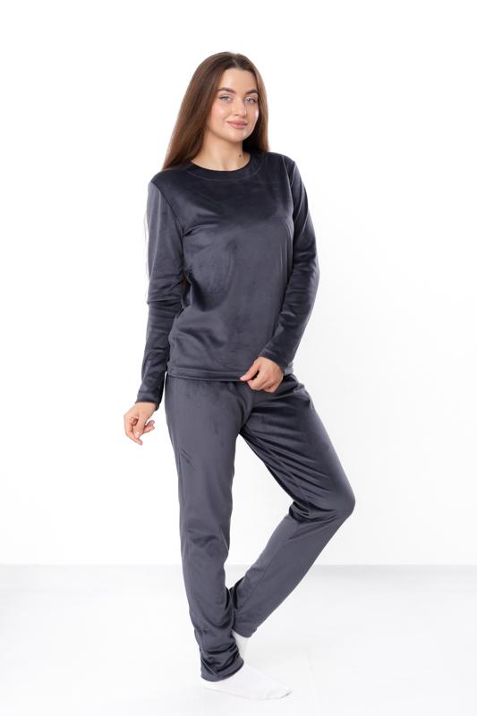 Pajama Set (women) – Velour Long Sleeve Top & Pants, Winter 8162-030 HC