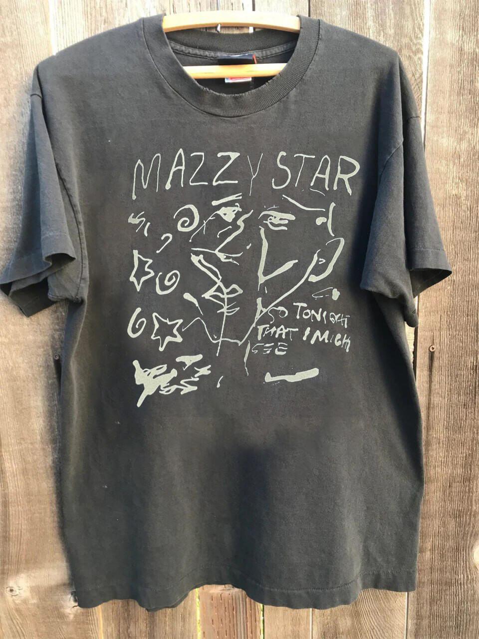 SALE 90s Reprint Mazzy Star band Fade Into You charcoal T shirt basic XL
