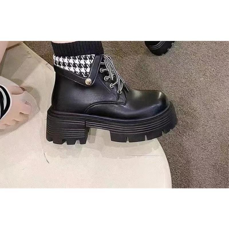 Thick-soled Shoes Women's Shoes, Soft Leather, New High-heeled, Versatile Ankle Boots