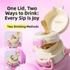 500ml Insulated Cup With Handle Thermos Water Bottle Cartoon Cartoon Straw Cup  Daily Use