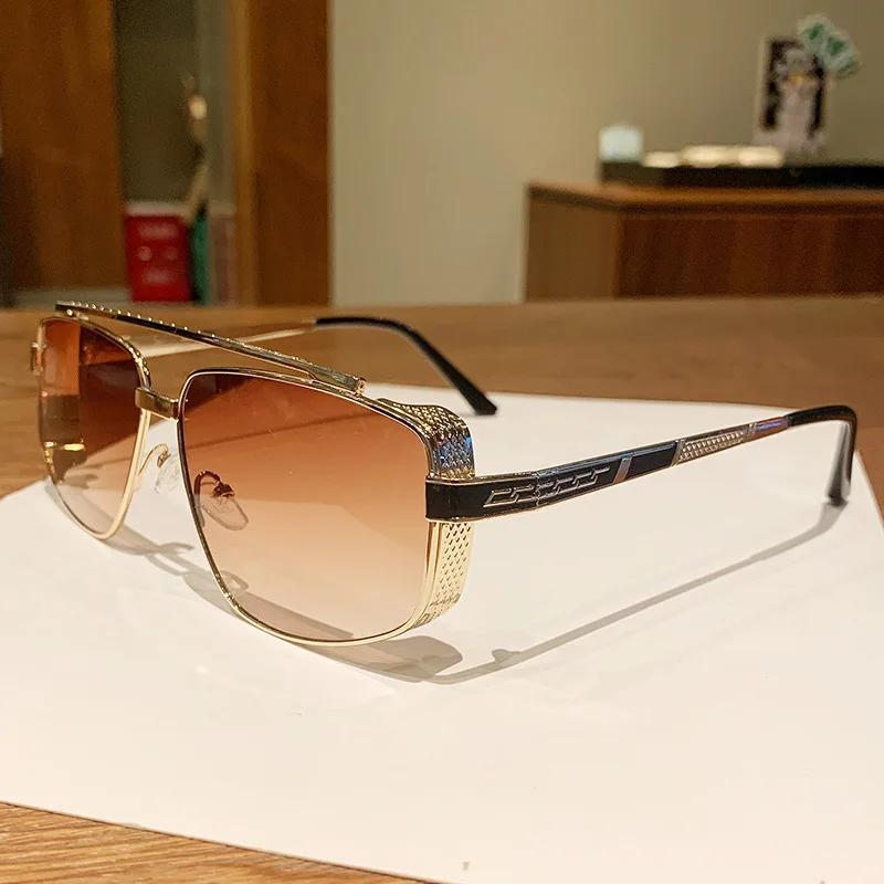 Durable High Quality Retro High End Designer Style Trendy Alloy Metal Square Shaped Female For Both Male Sun Glasses
