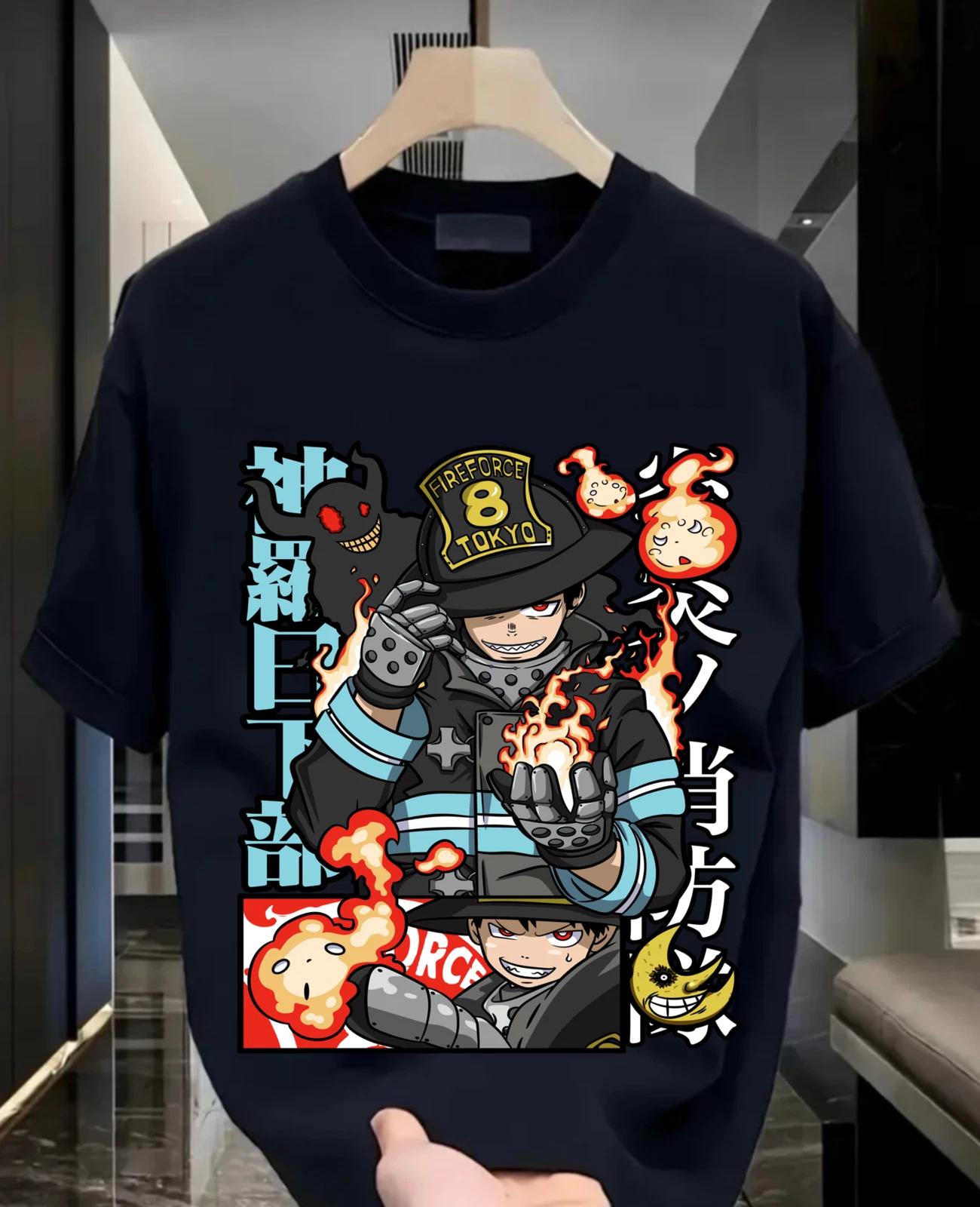 

Shinra T-shirt Fire Force Skitaru Shonen Tamaki Fire Ffighters Benimar Shirt 4XL