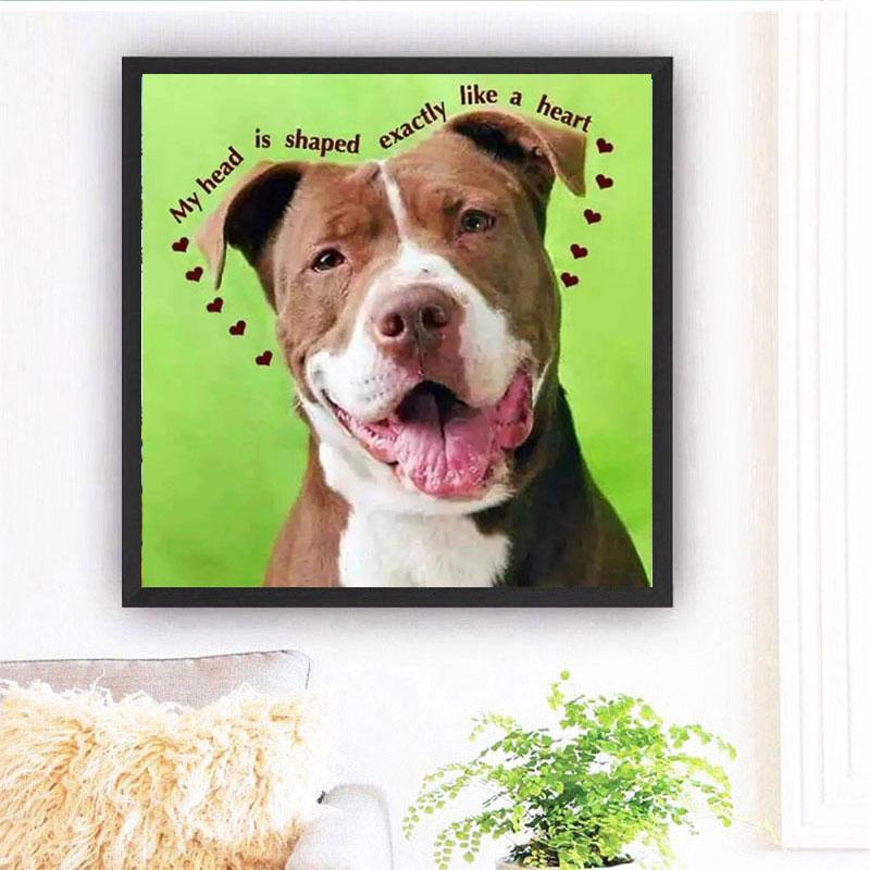 5D DIY Diamond Painting Cross Stitch Naughty Dog Diamond bull staffordshire jack russell terrier | Cross stitch