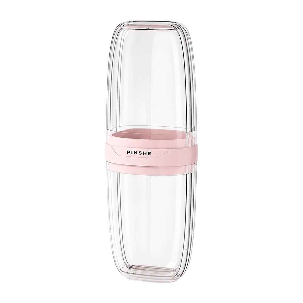 2/3/4 Cups Toothbrush Storage Box Ventilated Bottom Toothbrush Holder Cup  Business Trip Pink 2 cups