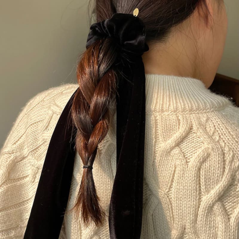 

бархатная резинка-бант geegee (черный) BLACK