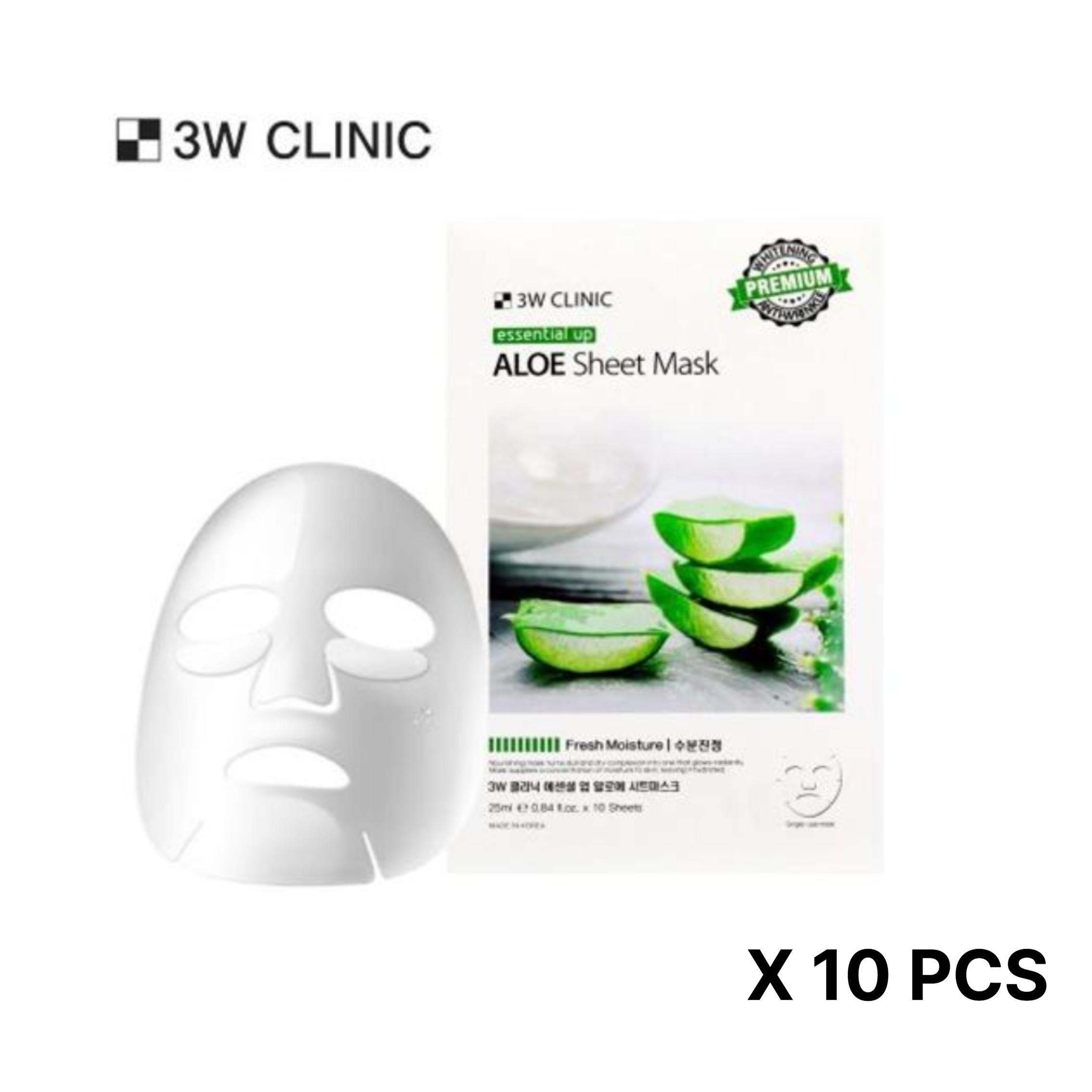 

3W CLINIC Essential Up Тканевая маска 25 мл x 10 штук (6 вариантов) #ALOE*10 Sheets
