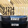0-9 Car License Plate Reflective Number Label Stickers Waterproof Invisible Number Stickers Highly Reflective Vinyl Sticker