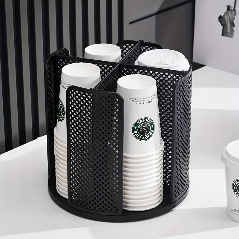 

1pc 360 Degree Rotating Cup Storage Rack Pp Material Multi Functional Desktop Organizer Coffee Shop Office Home Spice Container чёрный