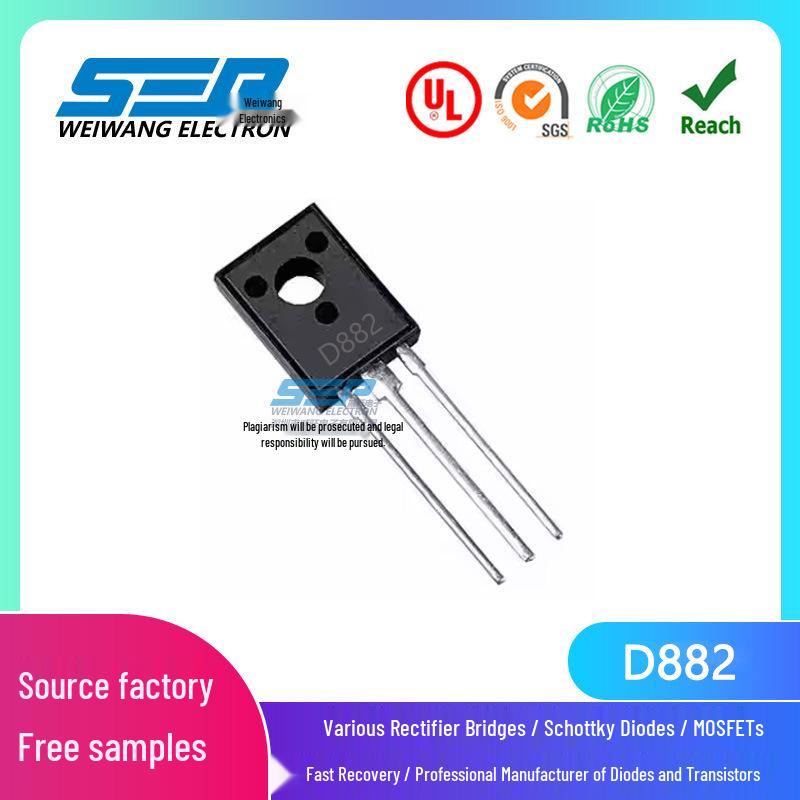 

SEP Brand D882 TO-126 Package 3000mA 40V Transistor
