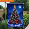 2D Flat - 2D Flat Printing Garden Flag 1pc, Christmas Tree And Gift Celebration Durable Single-Sided Print Yard Flag, Garden And Home Holiday Decorati