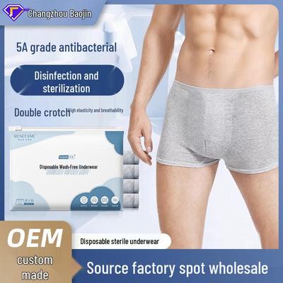 Pánské jednorázové cestovní slipy z polyesterové bavlny bez praní - Plus size čtyřrohé šortky