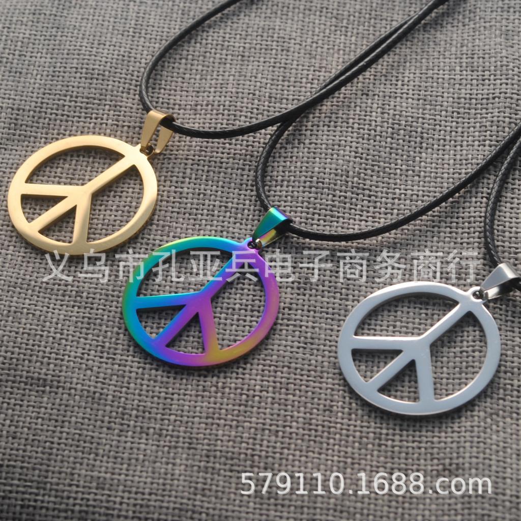Colored Peace Necklace Pendant Women'S Jewelry