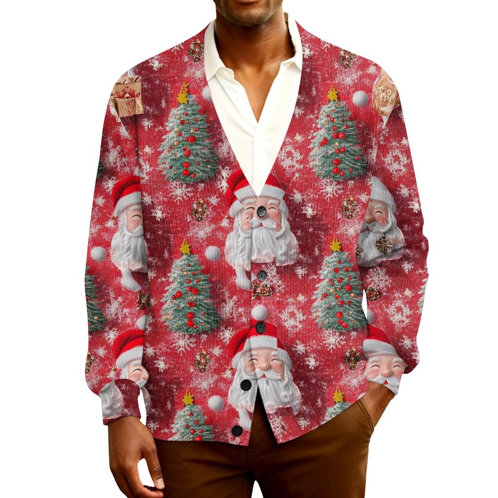 Men's Ribbed Knit Long-Sleeve Cardigan