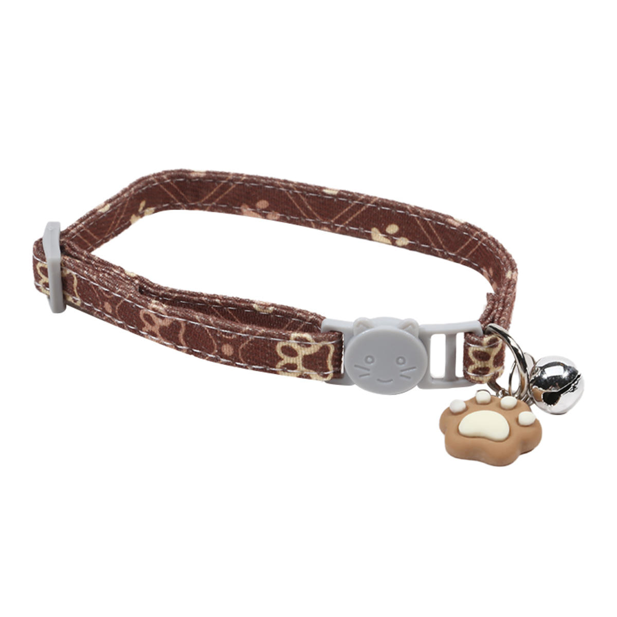 

Милый ошейник для домашних животных с колокольчиком для маленьких собак, щенков, котят, вещей, аксессуаров, регулируемый ошейник для кошек one size темно-коричневого