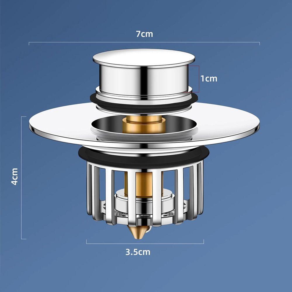 Rustproof Bathtub Drain Stopper Pop-up Drain Hair Catcher Universal Bathtub Stopper