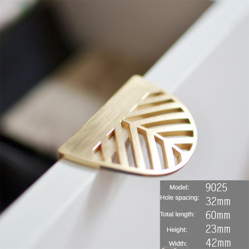 Handle Simple Nordic Leaf Type Zinc Alloy Installation Furniture Handle Cabinet Wardrobe Furniture Drawer