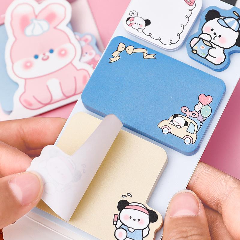 Cartoon Animal Combination Gift Sticky Note Student Notebook Decoration Cute Girl N Times Memo Pad Kawaii Stationery Lovely