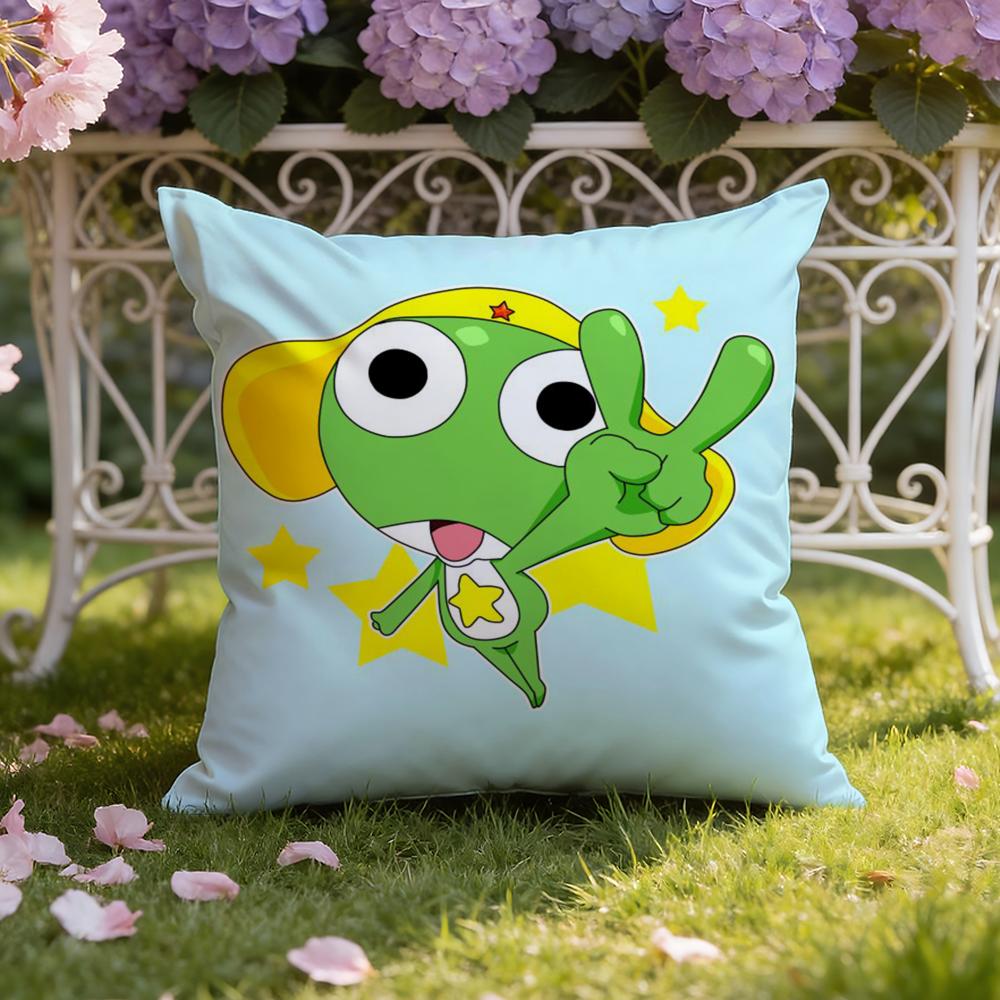 K-Keroro G-Gunsou Frog Cushion Cover Home & Car Dual-Scene Pillow Cover: Reversible for Premium Comfort 30X30cm