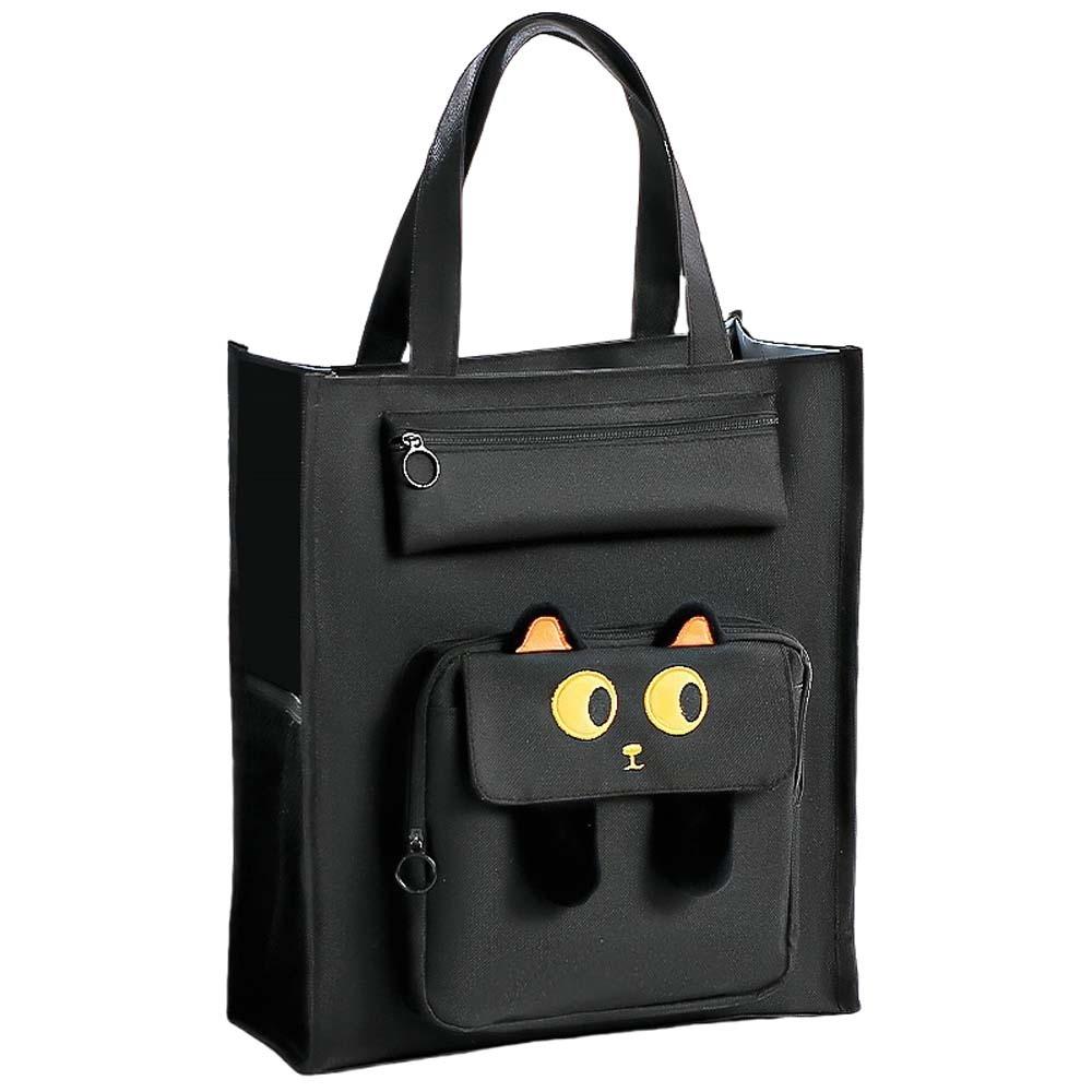 Large Capacity Dog Shoulder Bag Canvas Handbag Student Tote Bag Cute Capybara Canvas Bag  Student
