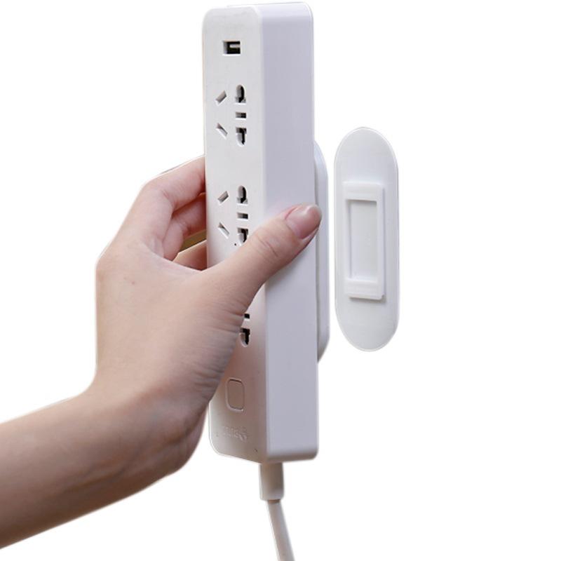 Self-Adhesive Desktop Socket Fixer Cable Organizer Seamless Punch-free Plug Sticker Holder Wall Fixer Power Strip Holders Sticke