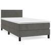 Vidaxl Łóżko Kontynentalne Z Materacem, Ciemnoszary Aksamit, 90X190 Cm
