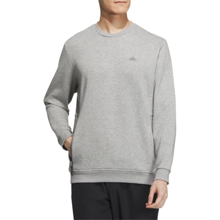 adidas Sweatshirts Men's Gray Crew Neck Moderate Regular IA2608
