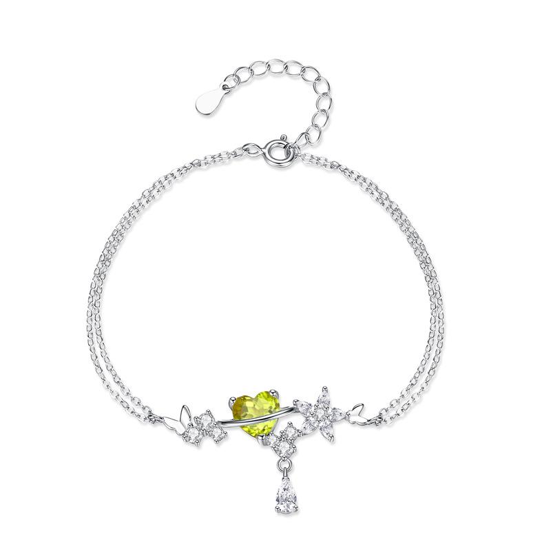 S925 Sterling Silver Star Butterfly Bracelet Natural Original Stone Fashion Korean Style Minimalist High Sense Forest Style Hand Jewelry For Women