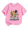 Kids Boys Girls Crew Neck Short Sleeve T-Shirt, 100% Cotton Retro Game Character Printed Casual Soft Tees for Children Everyday Wear Top