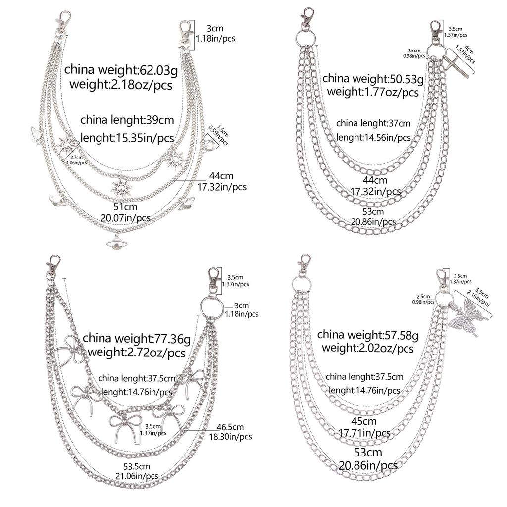Fashionable Multi Layer Pants Chain Belt Pendant for Versatile Styling and Enhancing Outfit Appeal Rust Resistant Metal