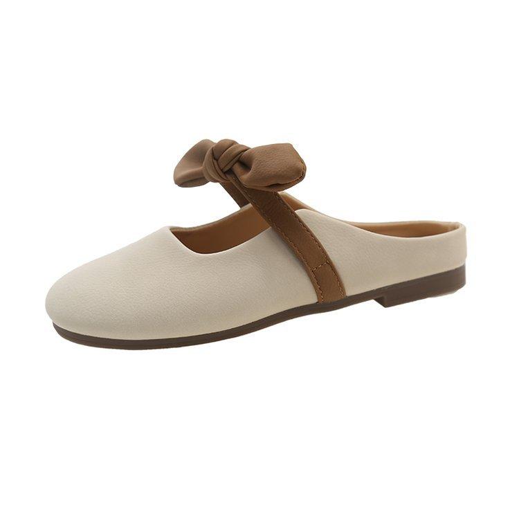 Fashion Women's Half Slippers 2025 Spring Summer New Outdoor Fashion Bow-knot Soft Sole Flats Lightweight Comfortable Non Slip Sandals