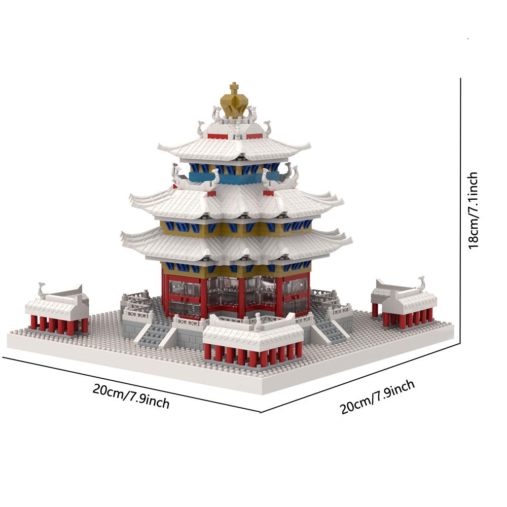 KNEW BUILT LED-lit Guanghan Palace Micro Mini Building Blocks Stunning Decorative Gift Toys for Patient Home Decorations