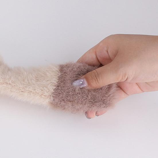 Kids Hat with Face Guard Scarf Plush Inner Lining Solid Color Bear Shape Warm Windproof Knit Hat Autumn Winter Outdoor Wear
