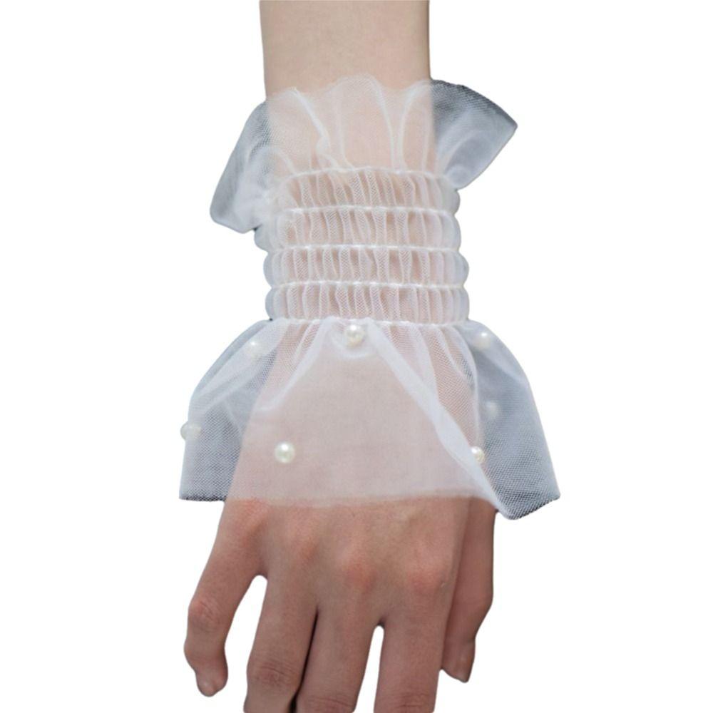 Victorian Detachable Sleeves Cuffs Detachable Costume Accessory Lace Ruffled Wrist Soft Comfortable Fake Sleeves Cuffs Wedding