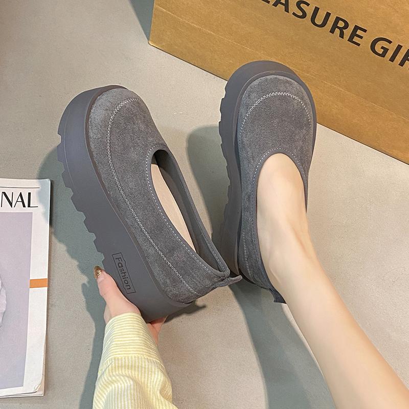 TUINANLE Thick-Soled Women's Platform Loafers Women Suede Loafers Casual High Heels Sneakers Shoes